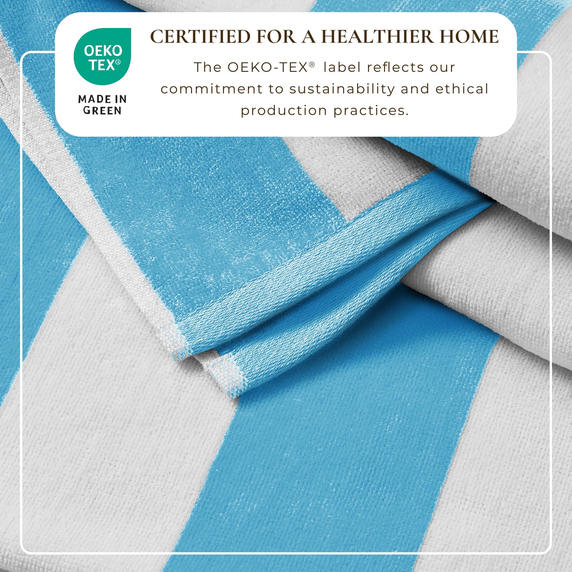 Cotton Velour Cabana Stripe Beach Towel - Novia Collection - -