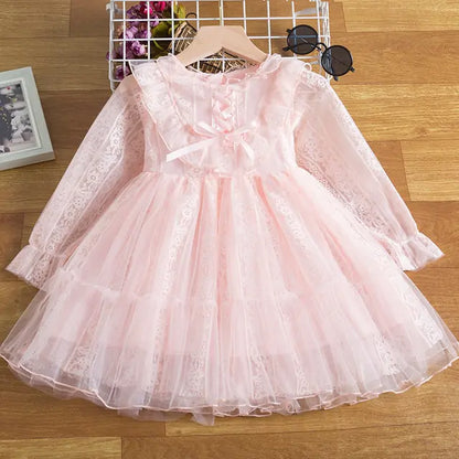 Spring Sequin Girls Dress light pink 8T