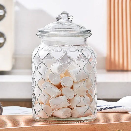 Clear Glass Storage Jar with Airtight Lid