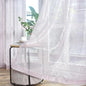 Metallic Silver Purple Sheer Curtains 2 Panels Rod Pocket - Kia Day Design