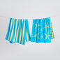 Cotton Velour Beach Towel - Maui Collection - 2 Pack- 30" x 60" Blue Yellow Starfish & Stripe - Beach Towels