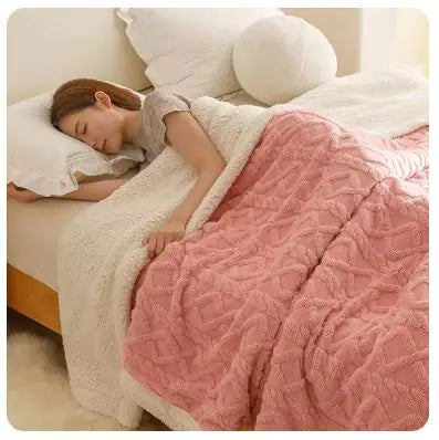 Warm Wool Fleece Throw Blanket