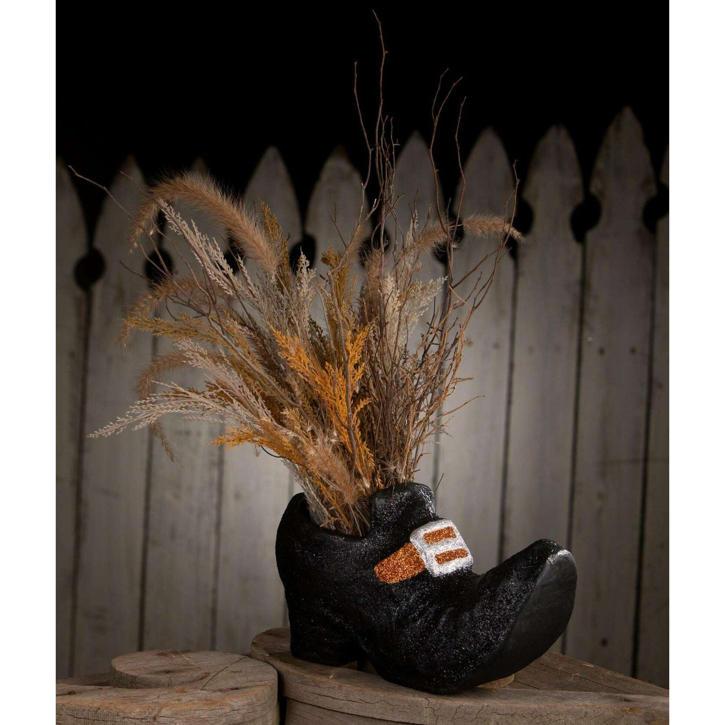 Old Witch's Shoe Paper Mache - - Halloween Decor