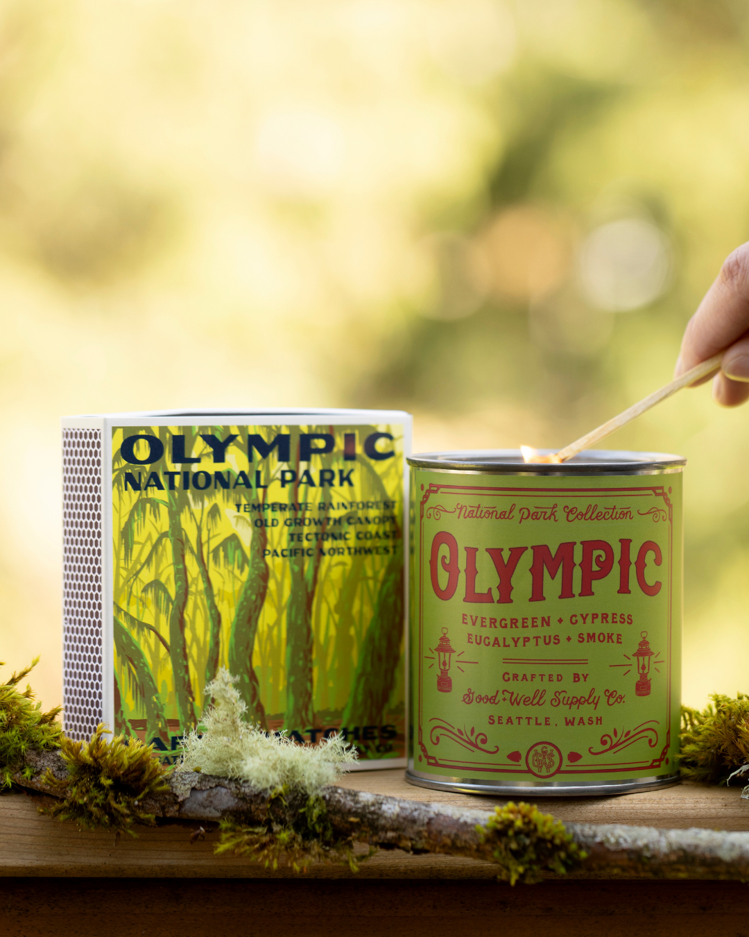Olympic Hoh Rainforest Vintage National Park Cabin Matches - -