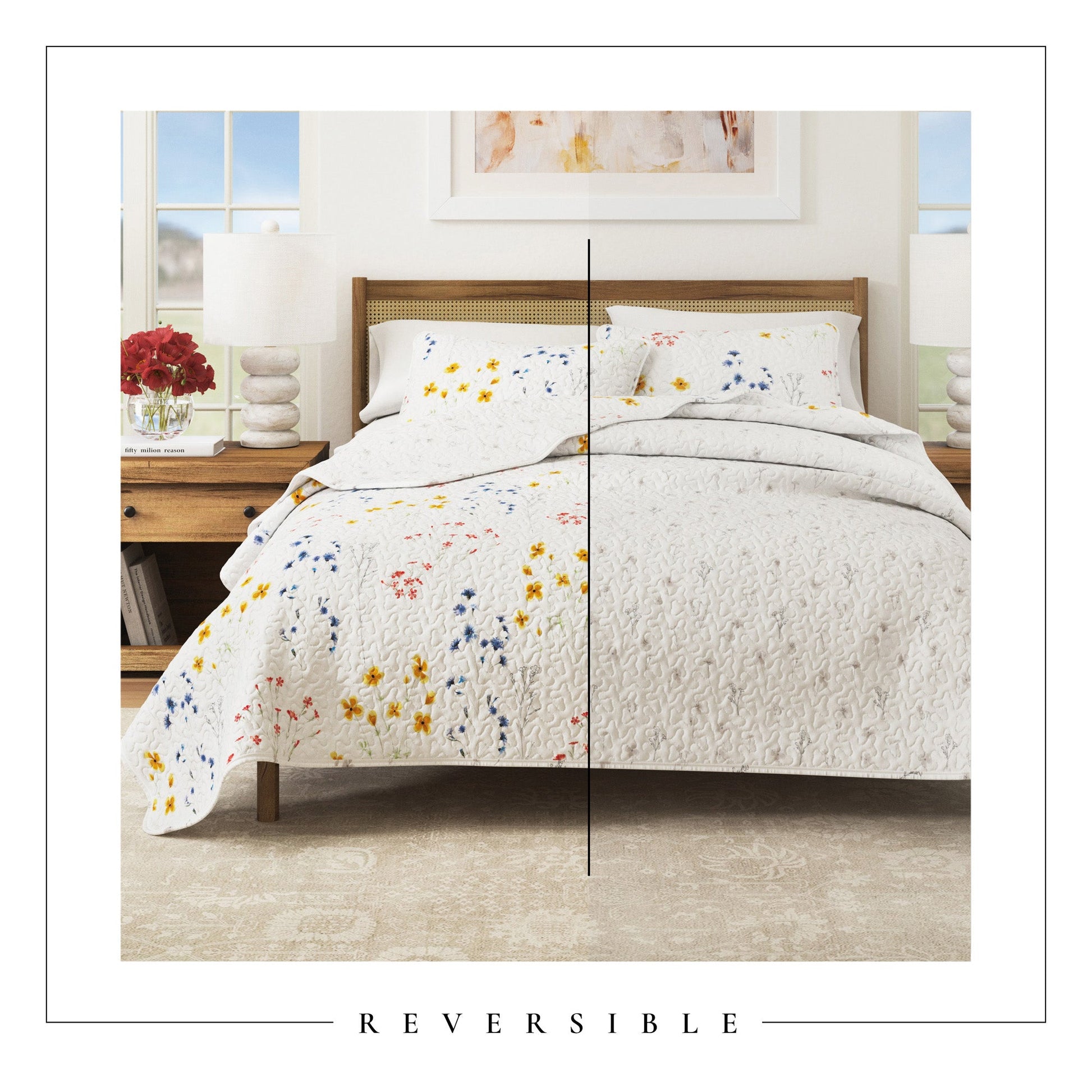 Wildflower Floral Quilt Set - Marianne Collection - - Quilts