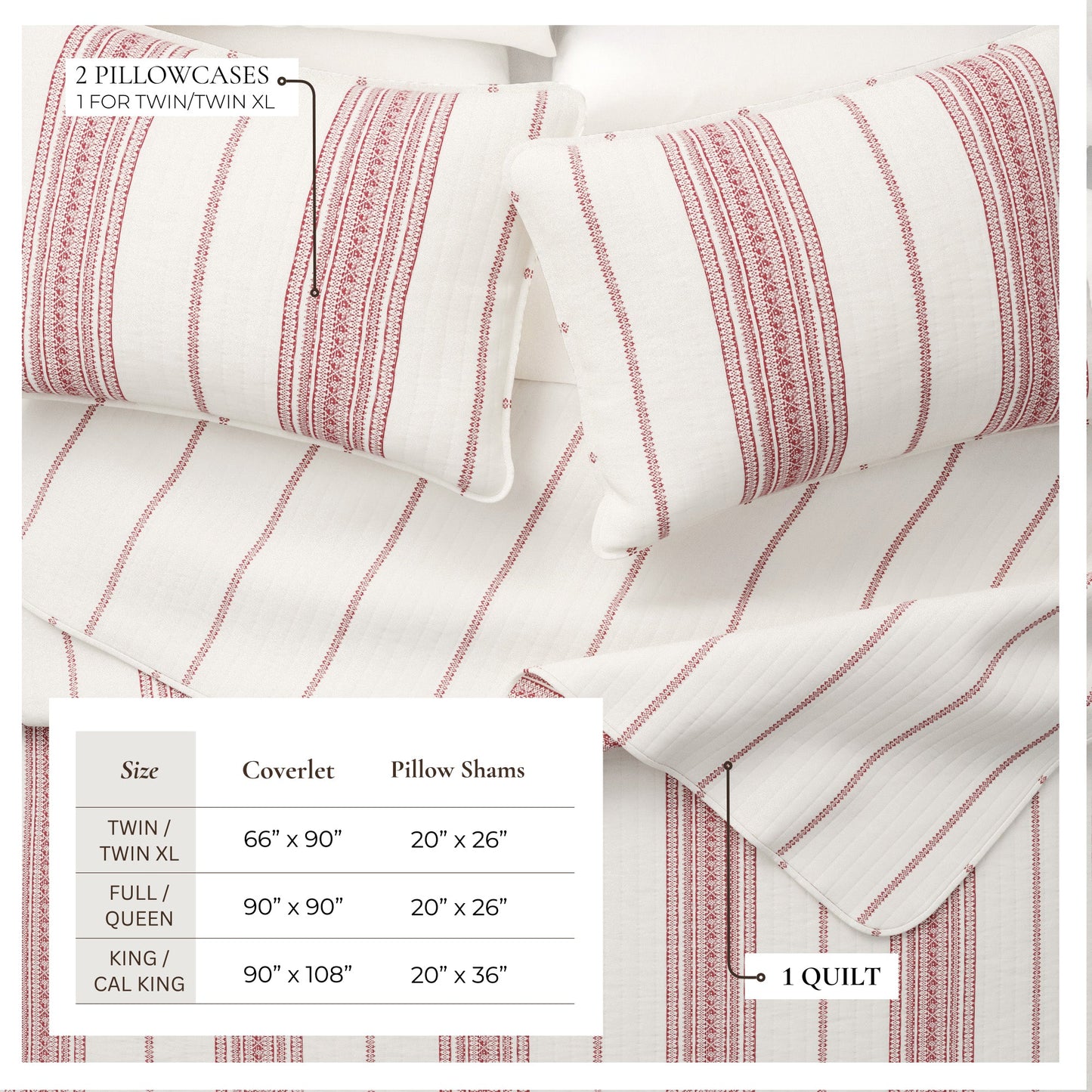 Stripe Quilt - Wesley Collection - - Quilts & Comforters