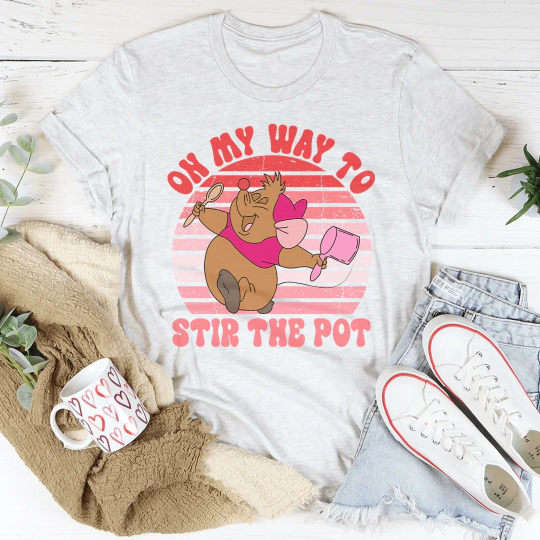 On My Way To Stir The Pot Tee - Ash -