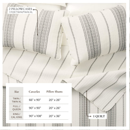 Stripe Quilt - Wesley Collection - - Quilts & Comforters