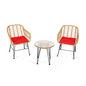 3 Pieces Rattan Furniture Set with Cushioned Chair Table- DirectDeals- {{Product type}}