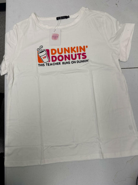 Inber Women’s Dunkin Donuts Graphic Tee White T-Shirt Size XL - - T-Shirts