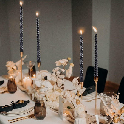 Color Poem Ornament 10in Black Dripless Halloween Taper Candles Set of 4 - - Candles