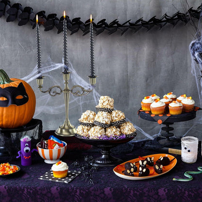 Color Poem Ornament 10in Black Dripless Halloween Taper Candles Set of 4 - - Candles