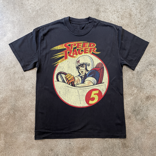 Vintage Speed Racer Black T-Shirt - Black - T-Shirt