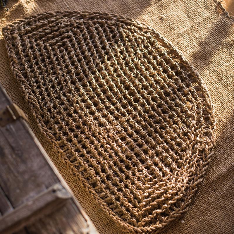 Organic Natural Straw Door Mat - -