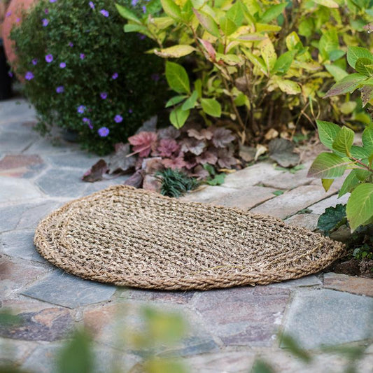 Organic Natural Straw Door Mat - Half Round - Rug