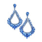 Oversized Cut Out Cluster Vine Accented Teardrop Earrings - Light Blue - Earrings