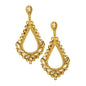 Oversized Cut Out Cluster Vine Accented Teardrop Earrings - Topaz - Earrings