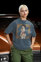 Bite Me Pin Up Slim Fit Graphic Tee - Solid Indigo - Slim Fit Graphic Tee