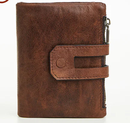 Genuine Leather RFID Anti-Theft Men's Wallet