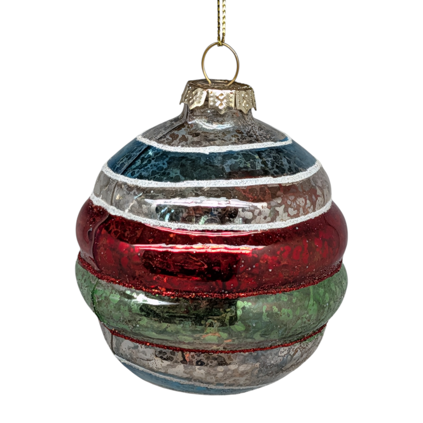 Vintage‑Style Reflector Indent Glass Ornament - - Christmas >> Ornaments >> Glass