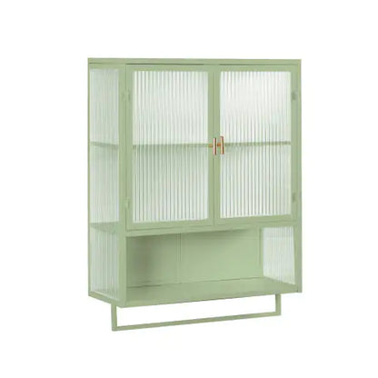 Green Glass Door Two-door Wall Cabinet - Kia Day Design