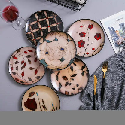 Hand-Painted Floral Ceramic Plate - Kia Day Design