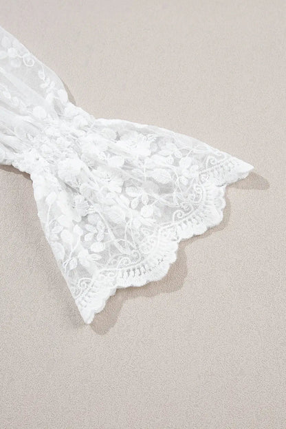 White Blouse with Contrast Lace Kia Day Design