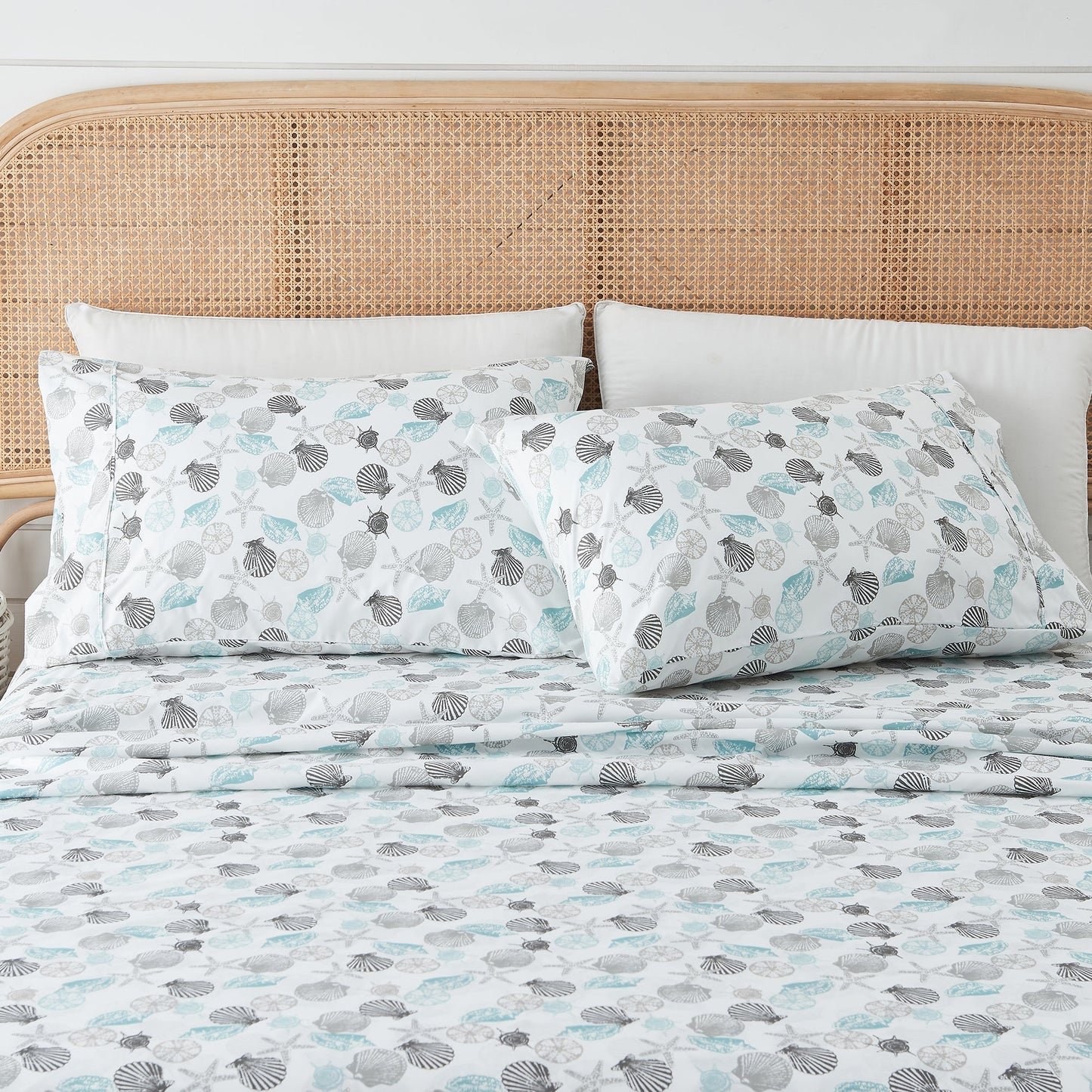 Coastal Printed Sheet Set - Newport Collection - Seashell - Bed Sheets