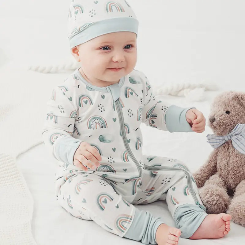 Bamboo Fiber Baby Zippered Romper - Kia Day Design