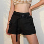 Casual High Waist Shorts Black 1 Piece