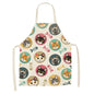 Cute Cat Print Cooking Kitchen Apron Green pink 68 x 55 CM