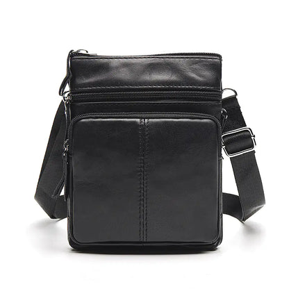 Genuine Leather Zipper Crossbody Shoulder Bag