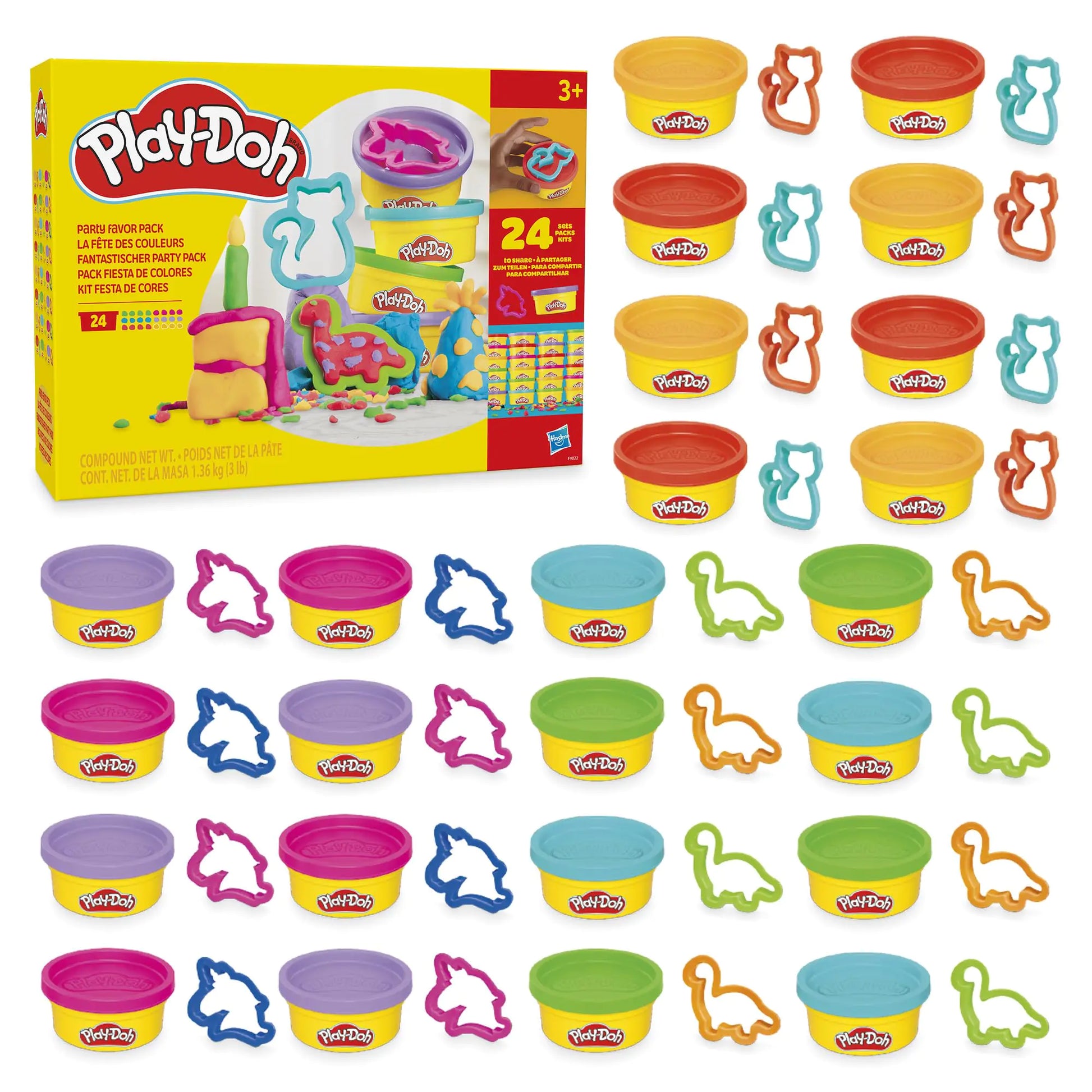 Play-Doh Party Favor 24 Pack with Cutters - - play dough