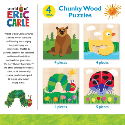 Eric Carle Chunky Wood Puzzles - Kids 4 Pack - - Toy Shoppe >> Puzzles
