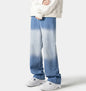 Distressed Washed Gradient Ripped Denim Jeans - Light Blue - jeans