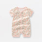 Bamboo Fiber Baby Zippered Romper pink cream floral 0-3M 59cm