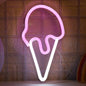 LED Neon Ice Cream Sign Night Light with USB Power Kia Day Design