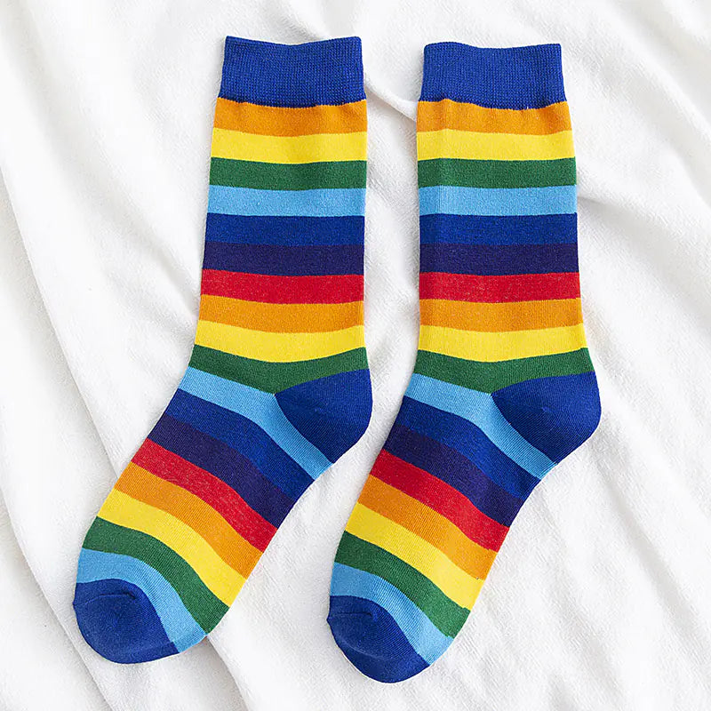 Rainbow Striped Stockings for Women - Kia Day Design