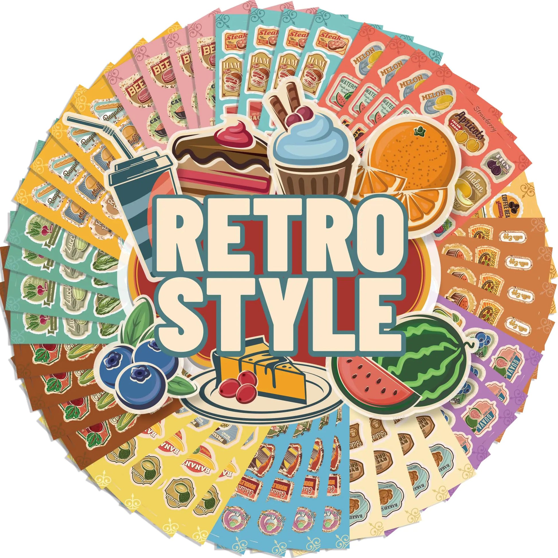 HORIECHALY Retro Food Theme Scratch and Sniff Stickers 48 Sheets 720+ Vintage Scented Stickers Stickers Great Smelly Stickers for Children Educators as Rewards and Gifts Kia Day Design