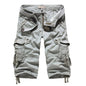 Patterned Art Textile Shorts - Light Gray -
