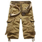 Patterned Art Textile Shorts - Khaki -