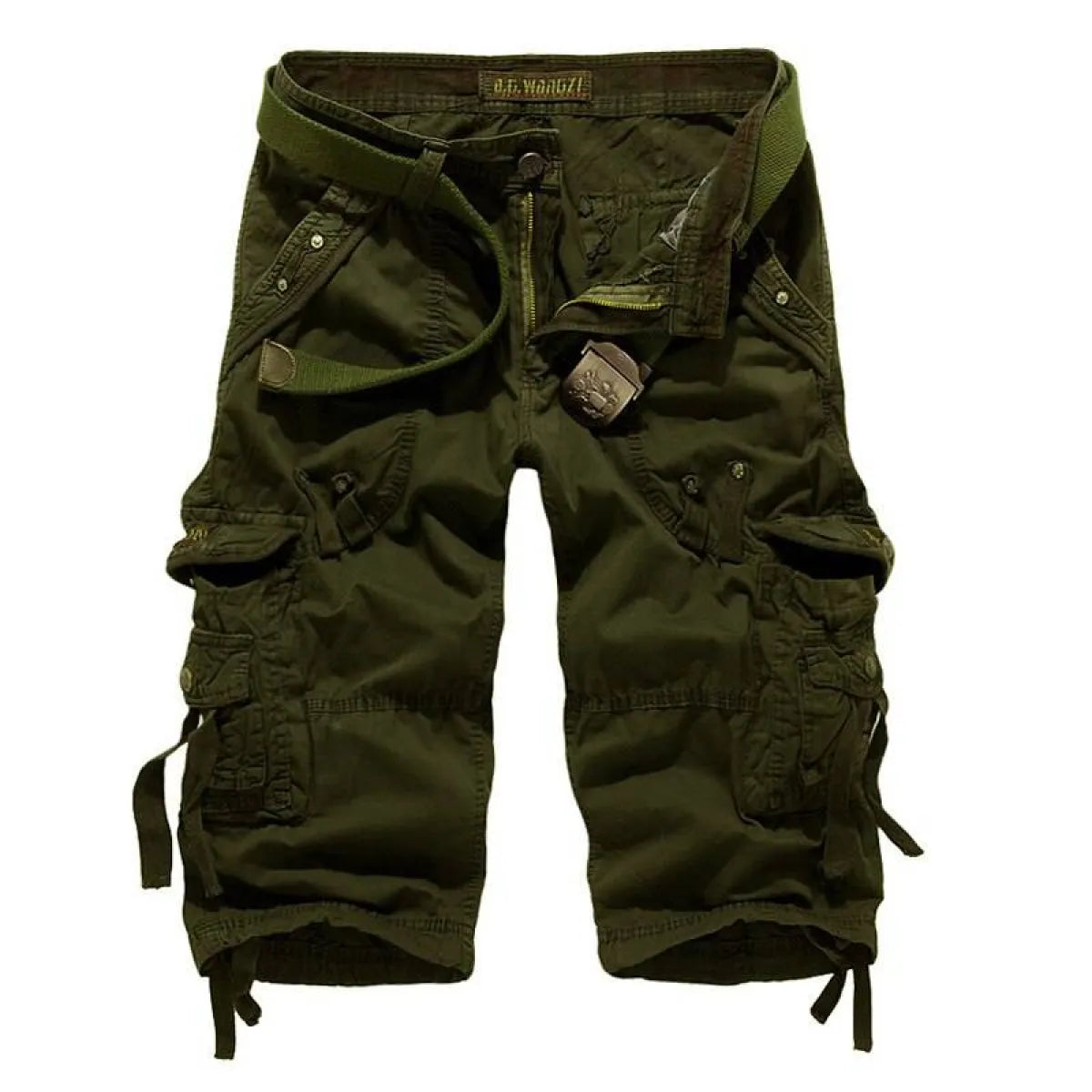 Patterned Art Textile Shorts - Green -