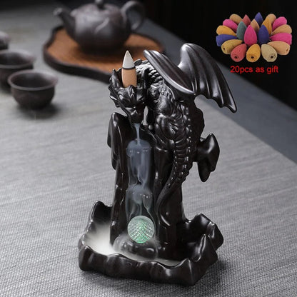 LED Ceramic Backflow Waterfall Smoke Incense Burner Kia Day Design