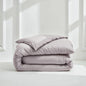 Luxe Australian Sateen Duvet Cover - Pebble Gray Full Queen Button Closure - Home - Bed