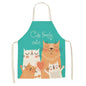 Cute Cat Print Cooking Kitchen Apron Blue tan 68 x 55 CM