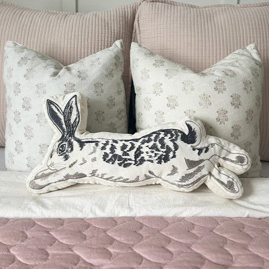 Leaping Easter Bunny Pillow - - Pillows
