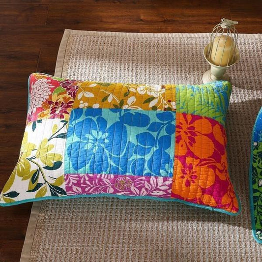 Tache 1 Piece Cotton Colorful Flower Power Party Patchwork Sham Pillow Cover - - Pillow Sham