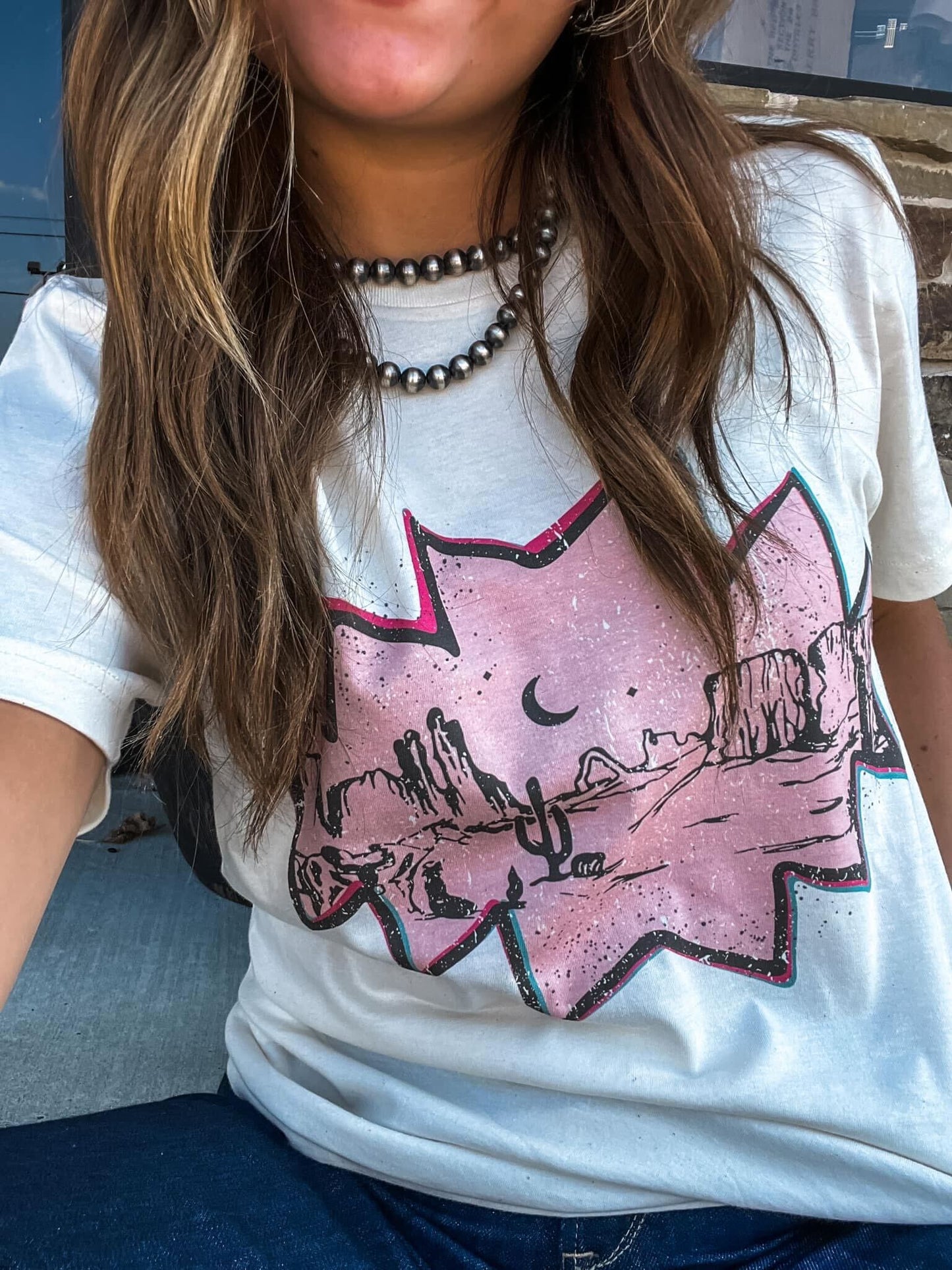 Pink Desert Graphic Tee - -