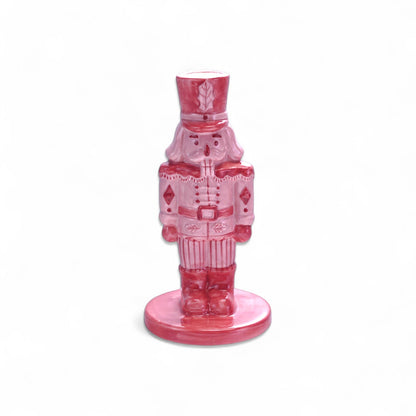 Pink & Red Ceramic Nutcracker Taper Candle Holder - - Christmas