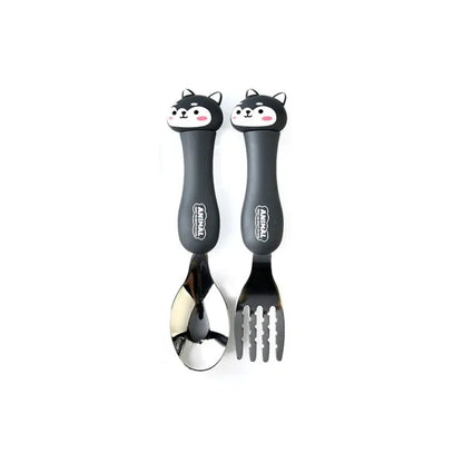 Spoon Fork Set Black Dog 2 Pieces